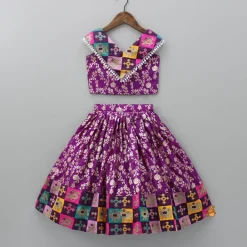 Outlet Stylish Purple Top And Brocade Lehenga Ethnic Wear | Lehengas & Ghagras