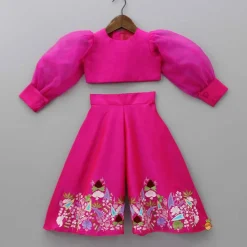 New Stylish Round Neck Pink Top With Palazzo And Dupatta Ethnic Wear | Palazzos & Shararas