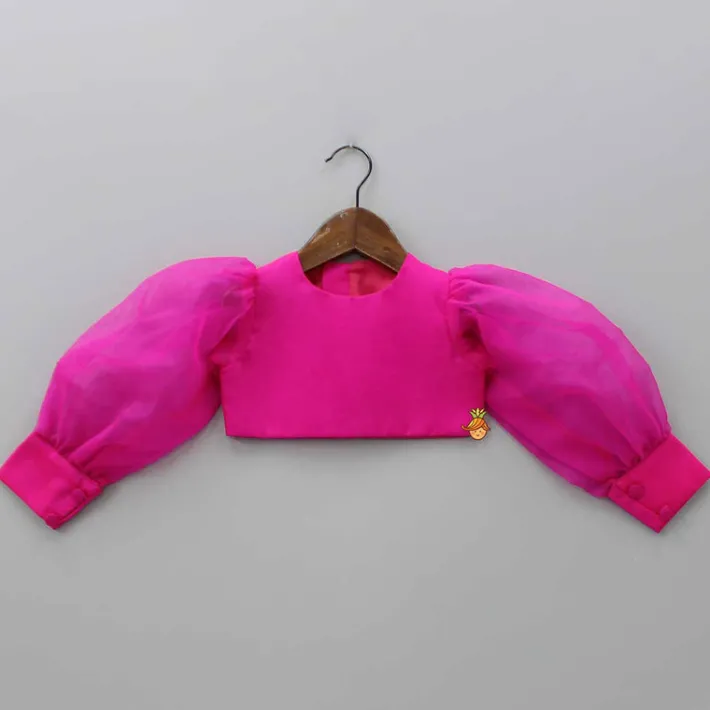 New Stylish Round Neck Pink Top With Palazzo And Dupatta Ethnic Wear | Palazzos & Shararas