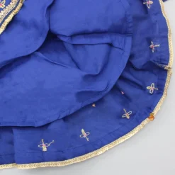 Hot Stylish Sleeves Embroidered Blue Peplum Kurti And Fluorescent Pink Pleated Patiala Ethnic Wear | Dhotis & Patialas