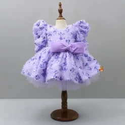Fashion Stylish Sleeves Exquisite Lavender Fur Dress With Head Band Dresses & Sets | Dresses