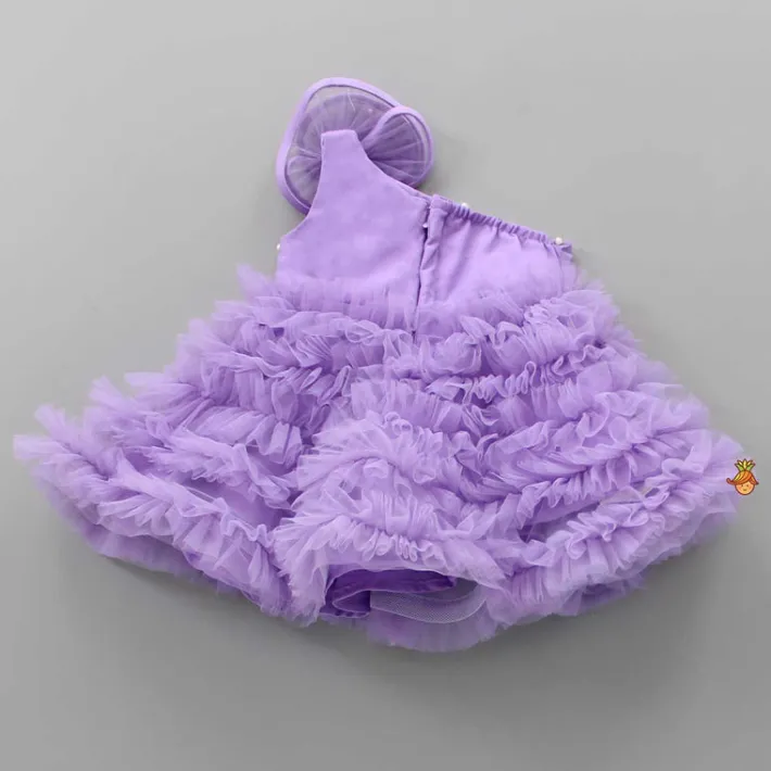 Sale Swirl Enhanced One Shoulder Lavender Dress Dresses & Sets | Dresses