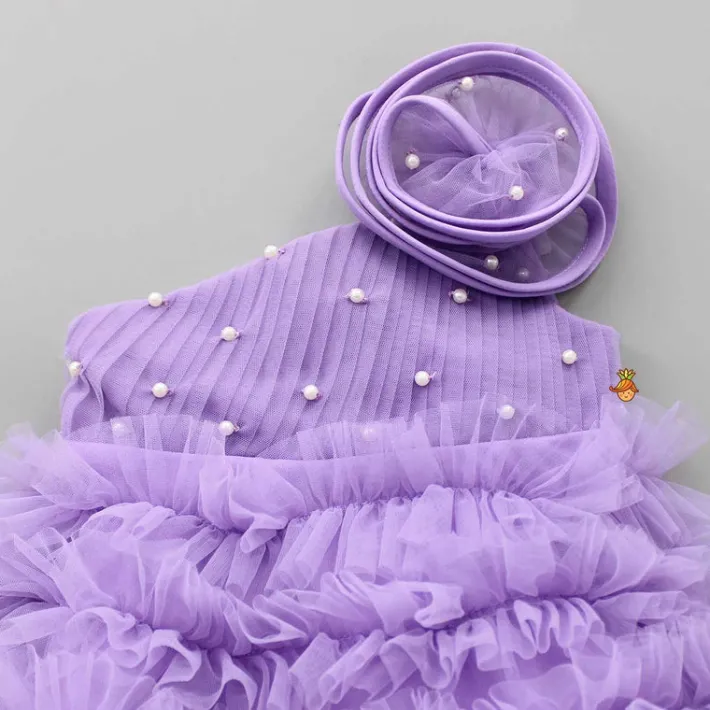 Sale Swirl Enhanced One Shoulder Lavender Dress Dresses & Sets | Dresses