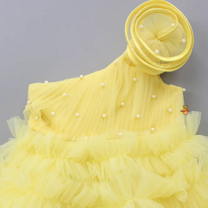 Online Swirl Enhanced One Shoulder Yellow Dress Dresses & Sets | Dresses