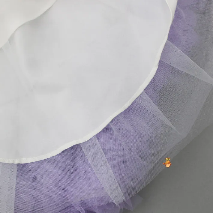 Fashion Swirl Flower Adorned One Shoulder Lavender Dress With Detachable Trail Dresses & Sets | Dresses