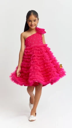 Outlet Swirl One Shoulder Frilled Dress Dresses & Sets | Dresses