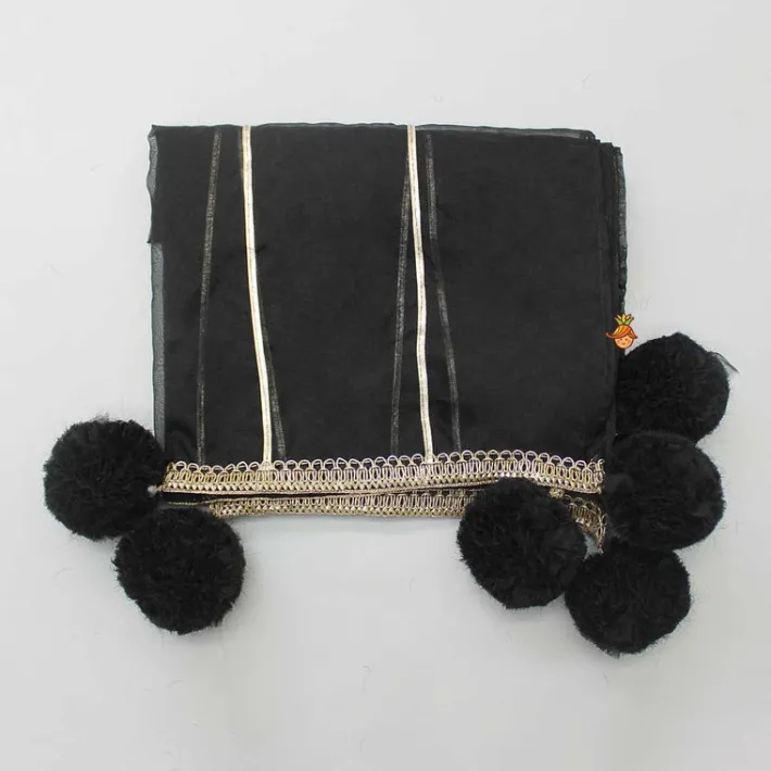 Sale Tassels Enhanced Black Organza Dupatta Ethnic Wear