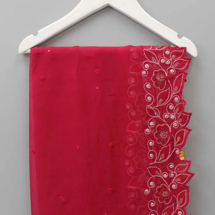 Best Tassels Enhanced Pink Organza Dupatta Ethnic Wear