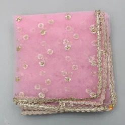 Outlet Teal Floral One-Shoulder Top With Pink Net Skirt And Dupatta Ethnic Wear | Lehengas & Ghagras