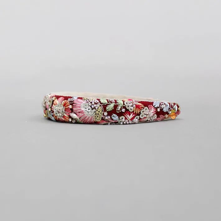 New Thread And Cutdana Embroidered Hairband Hair Accessories | Hair Bands
