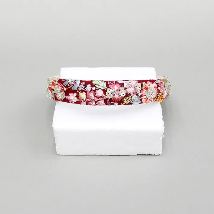 New Thread And Cutdana Embroidered Hairband Hair Accessories | Hair Bands
