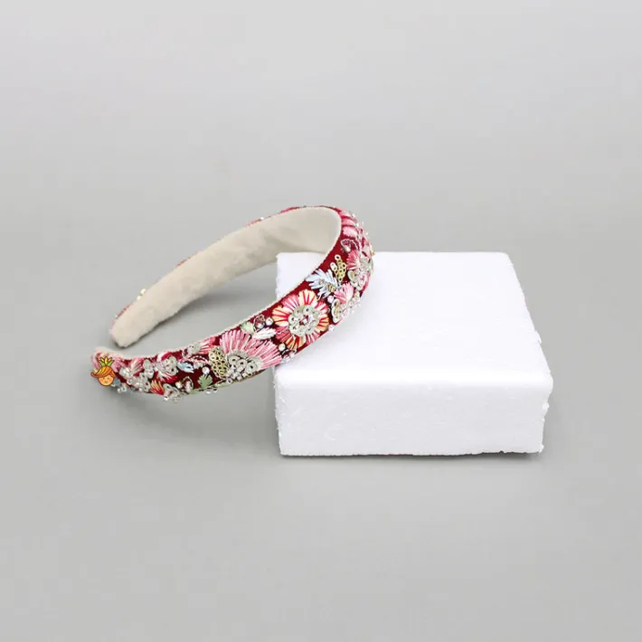 New Thread And Cutdana Embroidered Hairband Hair Accessories | Hair Bands