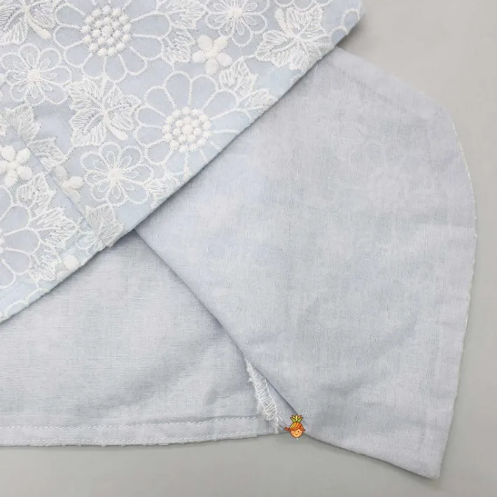 Sale Thread Embroidered Asymmetric Blue Kurta And Dhoti BOY Indian Ethnic Wear | Ethnic Sets
