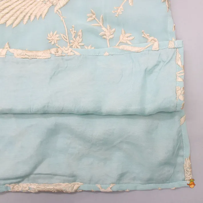 Fashion Thread Embroidered Blue Kurta And Pyjama BOY Indian Ethnic Wear | Ethnic Sets