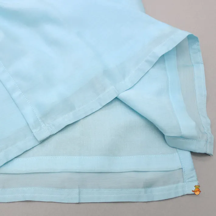 Sale Thread Embroidered Blue Kurta And Pyjama BOY Indian Ethnic Wear | Ethnic Sets