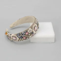 Online Thread Embroidered Brown Net Hair Band Hair Accessories | Hair Bands