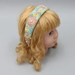 Discount Thread Embroidered Fancy Green Net Hair Band Hair Accessories | Hair Bands