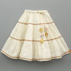 New Thread Embroidered Halter Neck Top And Off White Lehenga Ethnic Wear | Lehengas & Ghagras