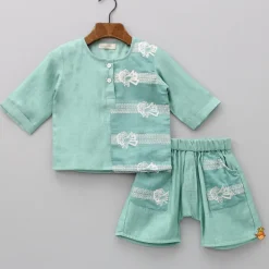 Discount Thread Embroidered Motifs Top And Shorts BOY Baby Essentials | Infant Clothing