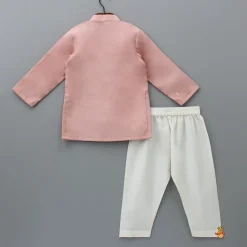 Sale Thread Embroidered Peach Kurta And Pyjama BOY Indian Ethnic Wear | Ethnic Sets