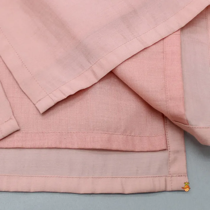 Sale Thread Embroidered Peach Kurta And Pyjama BOY Indian Ethnic Wear | Ethnic Sets