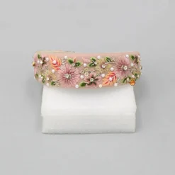 Sale Thread Embroidered Pink Net Hair Band Hair Accessories | Hair Bands