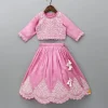 Hot Thread Embroidered Pink Top And Pleated Lehenga Ethnic Wear | Lehengas & Ghagras