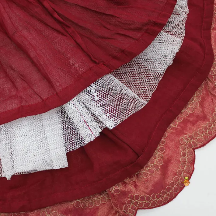 Discount Thread Embroidered Top And Pleated Lehenga Ethnic Wear | Lehengas & Ghagras