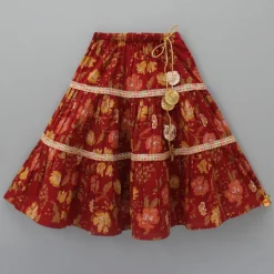 Outlet Thread Embrooidered Top And Floral Printed Lehenga Ethnic Wear | Lehengas & Ghagras