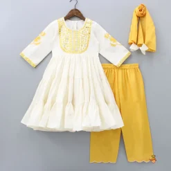 Best Tiered Kurti With Pant And Dupatta Ethnic Wear | Palazzos & Shararas