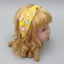Online Tiny Fringe Embroidered Yellow Hair Band Hair Accessories | Hair Bands