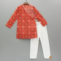 Discount Traditional Patola Print Kurta With Gota Lace Embellishment And Pyjama BOY Indian Ethnic Wear | Ethnic Sets