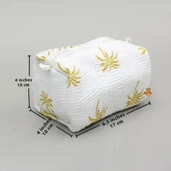 Sale Tree Printed White Pouch Bags - Set Of 2 Bags