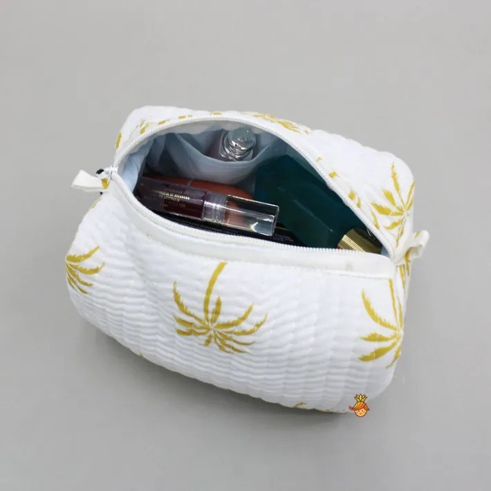 Sale Tree Printed White Pouch Bags - Set Of 2 Bags