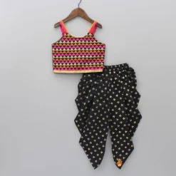 Sale Triangle Design Top And Printed Dhoti Ethnic Wear | Dhotis & Patialas