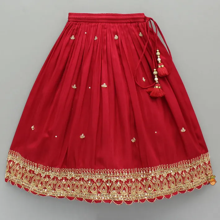 Online Triple Knot Red Top And Lehenga Ethnic Wear | Lehengas & Ghagras