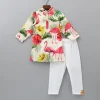 New Tropical Floral And Swan Printed Kurta With Pyjama BOY Indian Ethnic Wear | Ethnic Sets