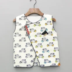Sale Vehicle Printed Kurta With Jacket And Pyjama BOY Indian Ethnic Wear | Ethnic Sets