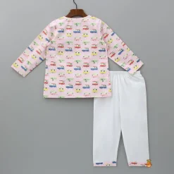Fashion Vehicle Printed Top And Pyjama Sleepwear