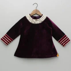 New Velvet Mirror And Lace Work Kurti With Salwar Ethnic Wear | Churidars & Salwars