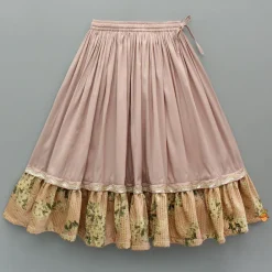 Online Velvet Peach Pleated Hem Top And Lehenga Ethnic Wear | Lehengas & Ghagras