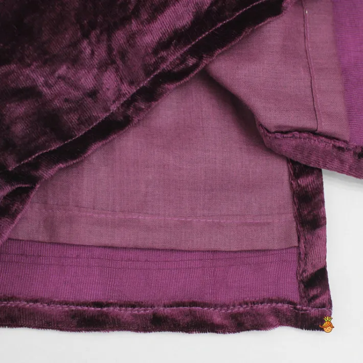 Online Velvet Zardozi Embroidered Kurti And Pant Ethnic Wear | Churidars & Salwars
