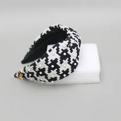Clearance White And Black Printed Hairband Hair Accessories | Hair Bands