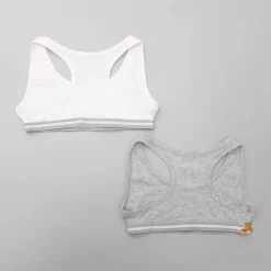 New White And Grey Sports Beginners Bra - Set Of 2 Underwear