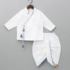 Best White Angrakha Kurta With Dhoti BOY Indian Ethnic Wear | Ethnic Sets