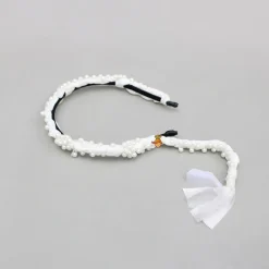 Sale White Braided Embellished Hairband Hair Accessories | Hair Bands
