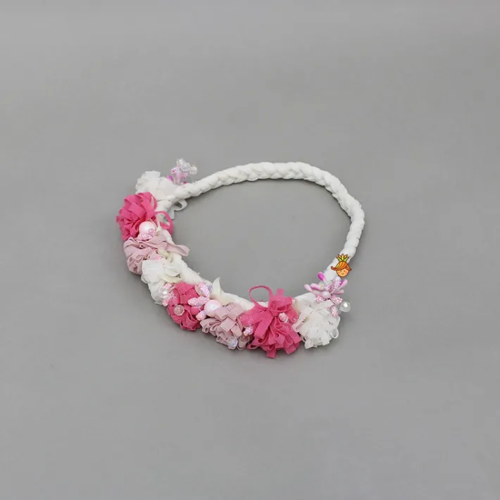 New White Decorative Embellished Braided Head Band Hair Accessories | Head Bands