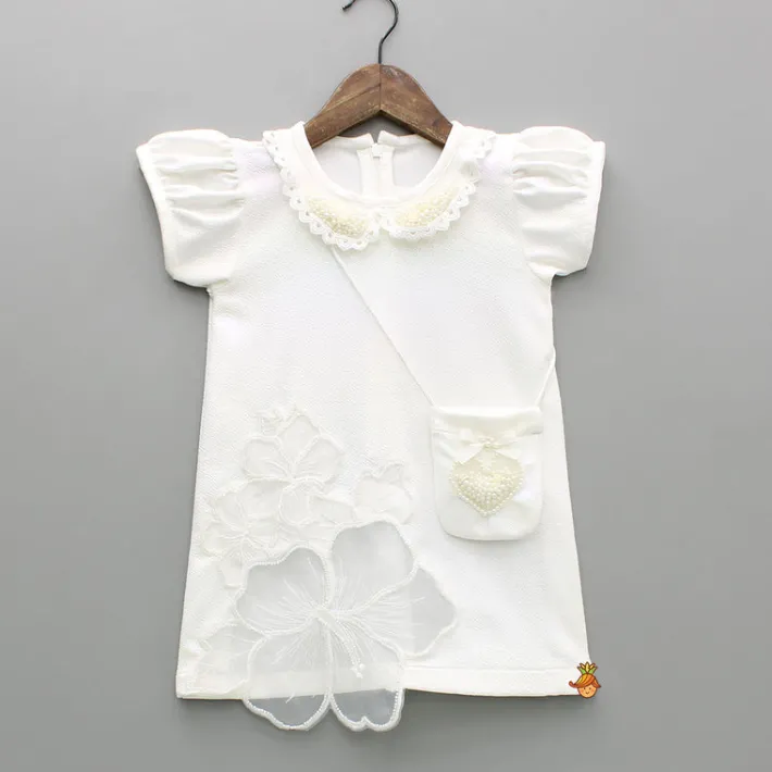 Best White Embellished Dress With Matching Sling Bag Dresses & Sets | Dresses