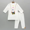 Outlet White Embroidered Kurta And Pyjama BOY Indian Ethnic Wear | Ethnic Sets