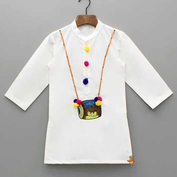 Outlet White Embroidered Kurta And Pyjama BOY Indian Ethnic Wear | Ethnic Sets